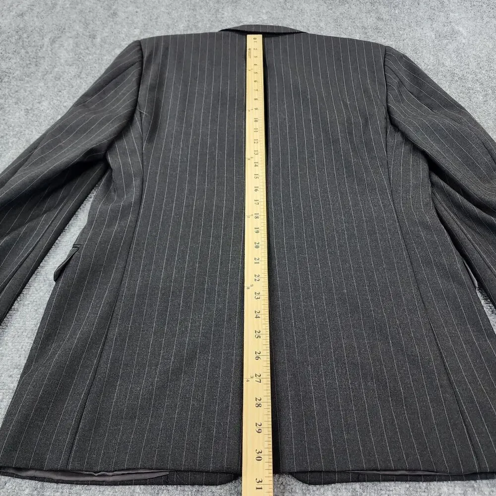 Hickey Freeman Blazer Mens 38R Gray Pinstripe Wool Sport Coat 2 Button USA Union